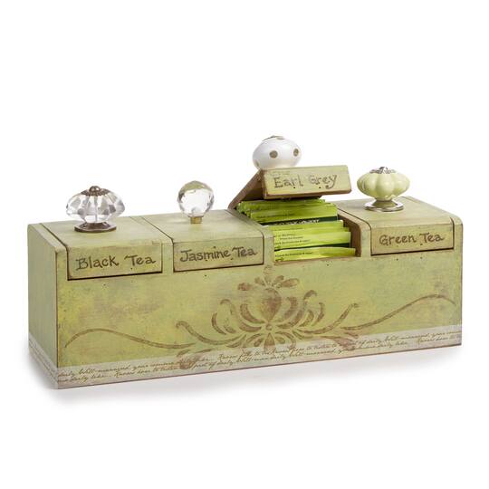 Unfinished Wood Storage Box Desk Organizer With 4 Hinged Compartments